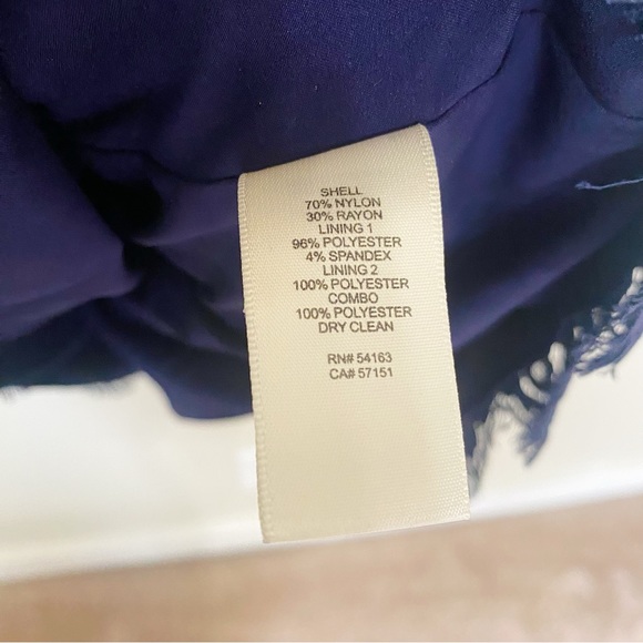 Eliza J Navy Lace Sleeveless Fit & Flare Knee Length Mini Cocktail Dress Size 16 - Picture 5 of 6